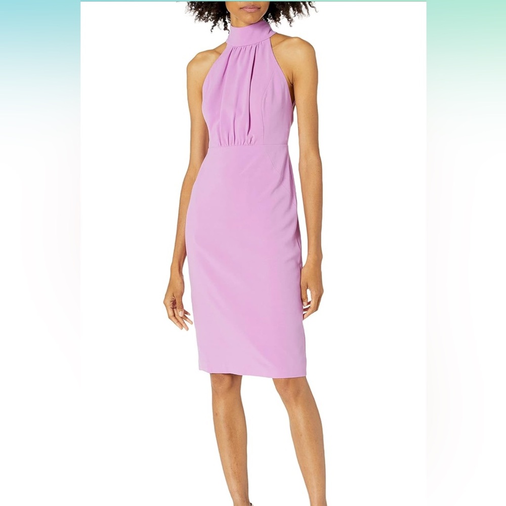 HALSTON womens Sleeveless Mock Neck Dress with Strap Cocktail Dress size 14 (H) - Picture 1 of 12